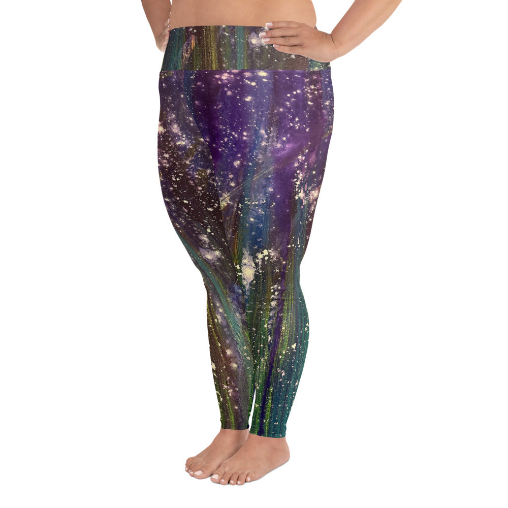 Starry Night All-Over Print Plus Size Leggings