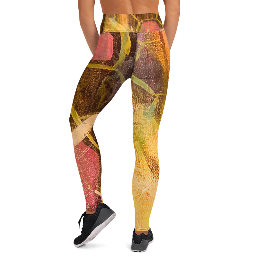 Honey Comb Allover Print Yoga Leggings