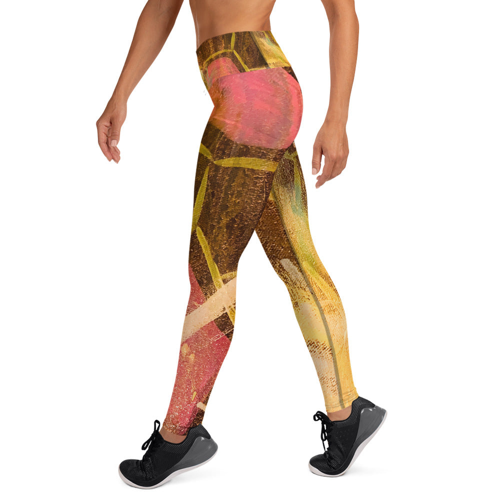 Honey Comb Allover Print Yoga Leggings