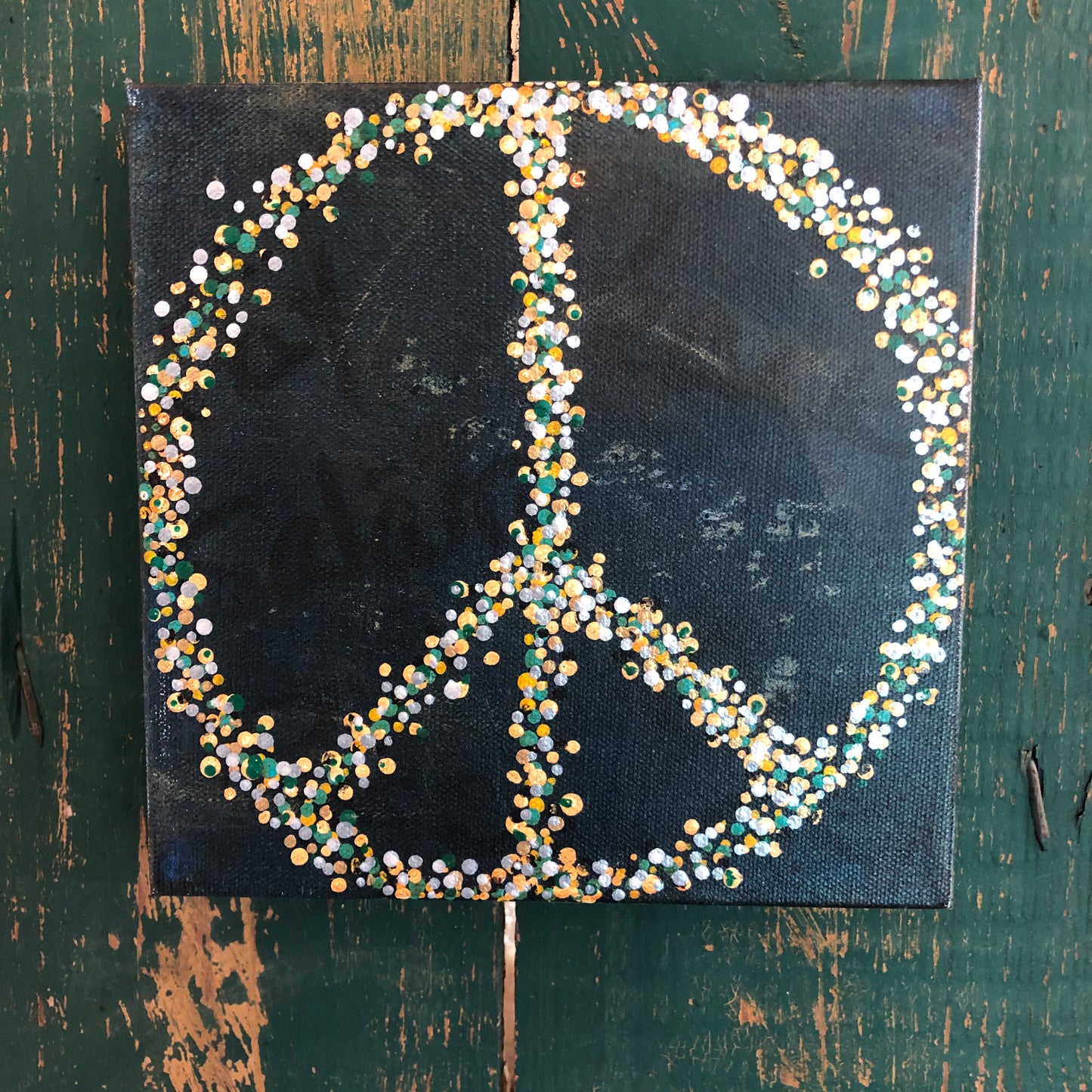 Original Art on small square canvas. Peace symbol, an active prayer