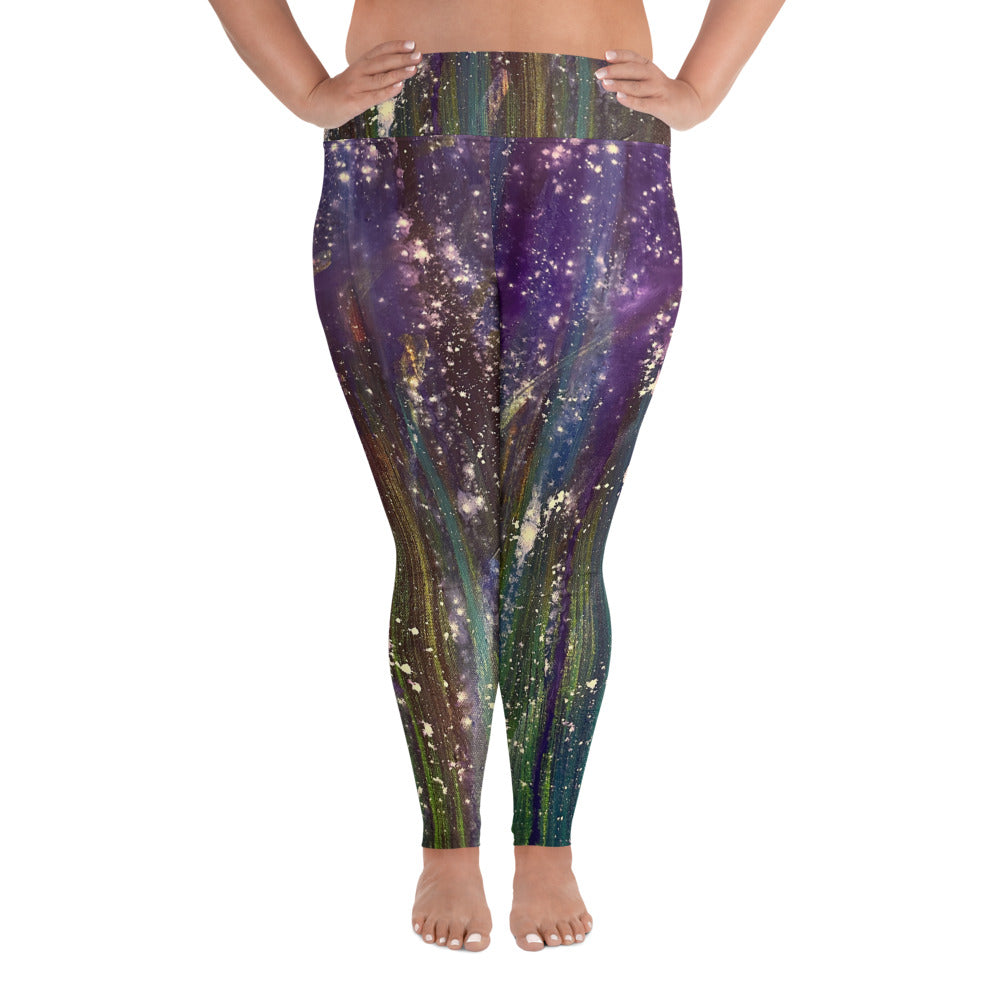 Starry Night All-Over Print Plus Size Leggings