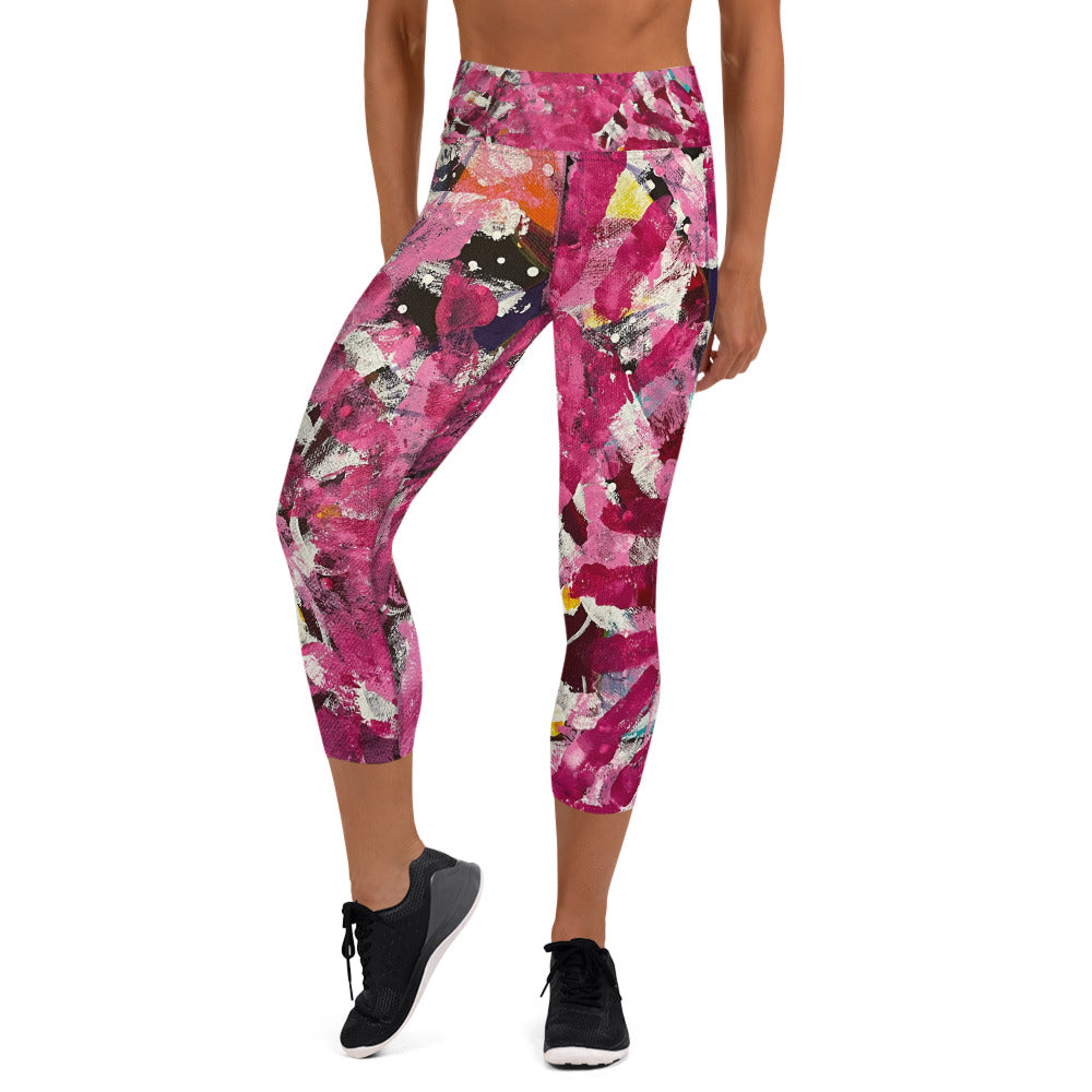 Super Power Print Yoga Capri Leggings