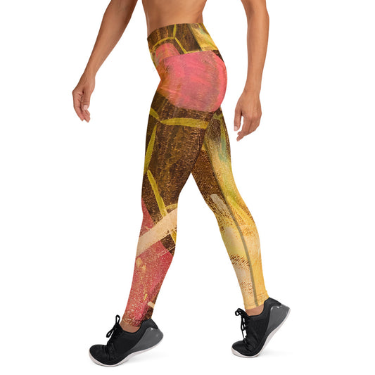 Honey Comb Allover Print Yoga Leggings