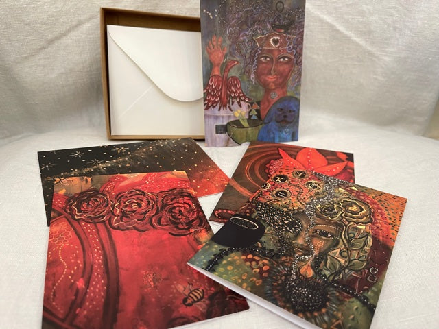 Blank Greeting Cards, Variety Pack Boxed Sets: Original Artwork. Black Madonna, Divine Feminine Imagery
